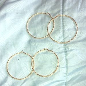 Two sets of Gold Hoop Earrings